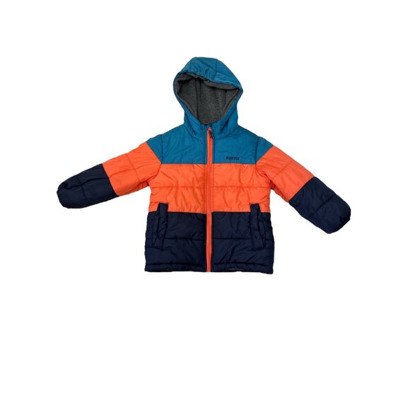 OshKosh Bgosh Kids Unisex Winter Jacket Size M 5-6 Hooded Colorblock Design READ - Picture 1 of 10